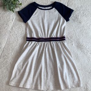 Gap Girls 8 Cream & Navy Dress EUC Short Sleeves M